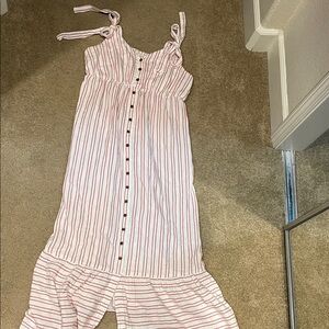 Striped Sleeveless Maxi Maternity Dress